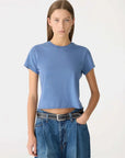 Bassike Raw Edge Baby T Shirt Vintage Blue