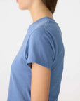 Bassike Raw Edge Baby T Shirt Vintage Blue