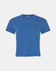 Bassike Raw Edge Baby T Shirt Deep Blue