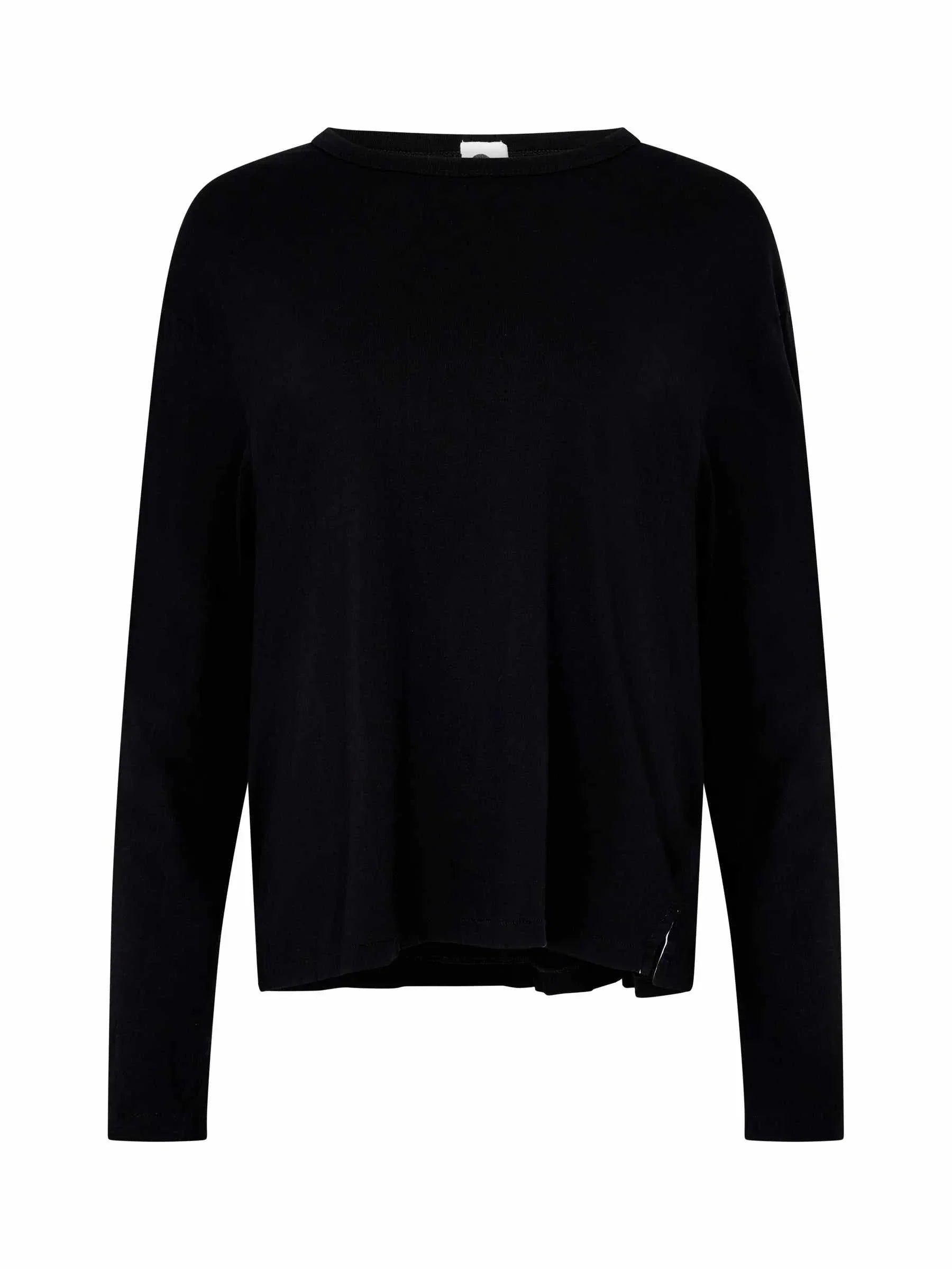 Bassike Boyfriend Htg Long Sleeve T Shirt Black