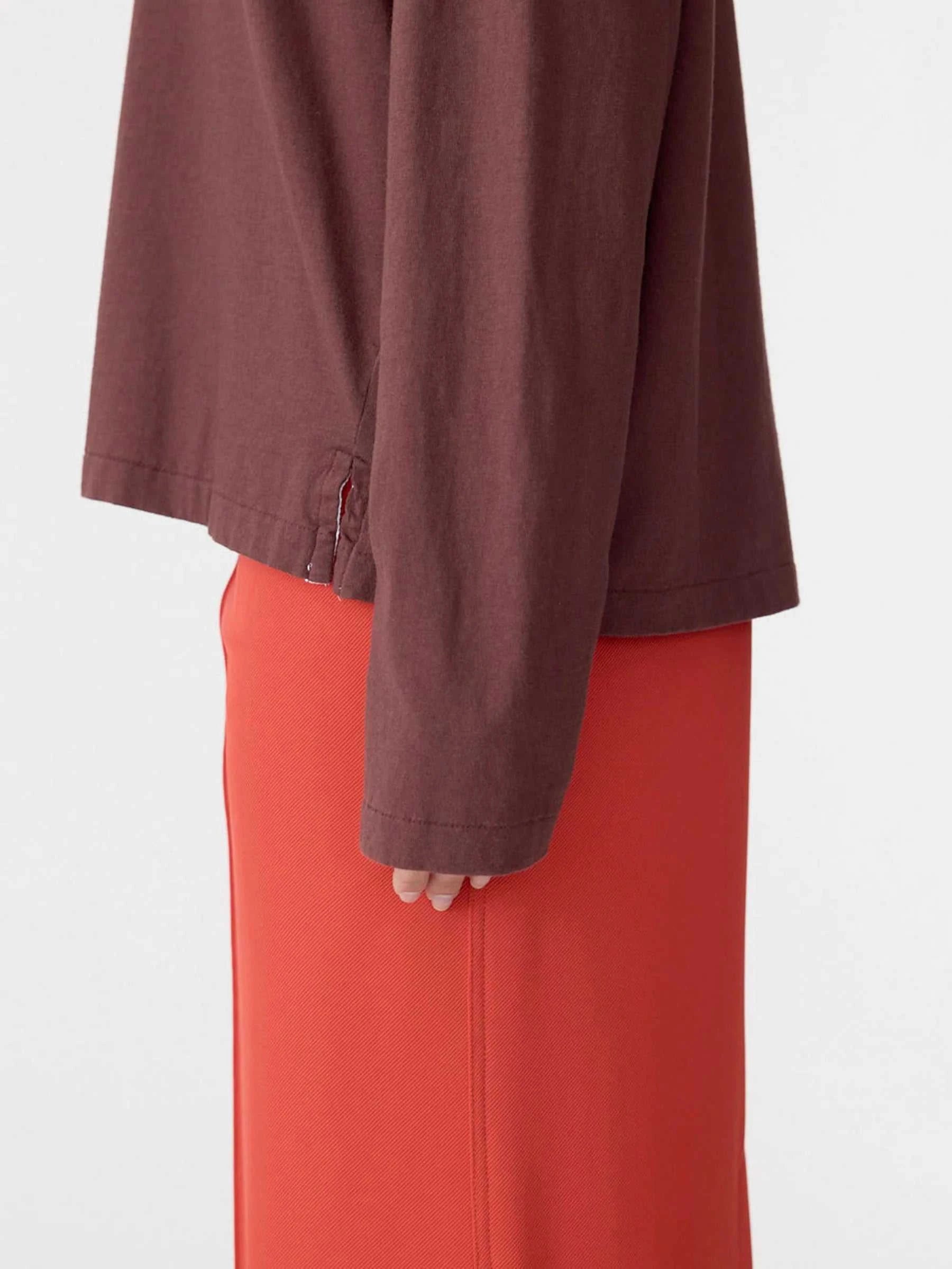 Bassike Boyfriend Heritage Long Sleeve T Shirt Cocoa