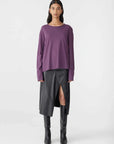 Bassike Boyfriend Htg Long Sleeve T Shirt Aubergine 