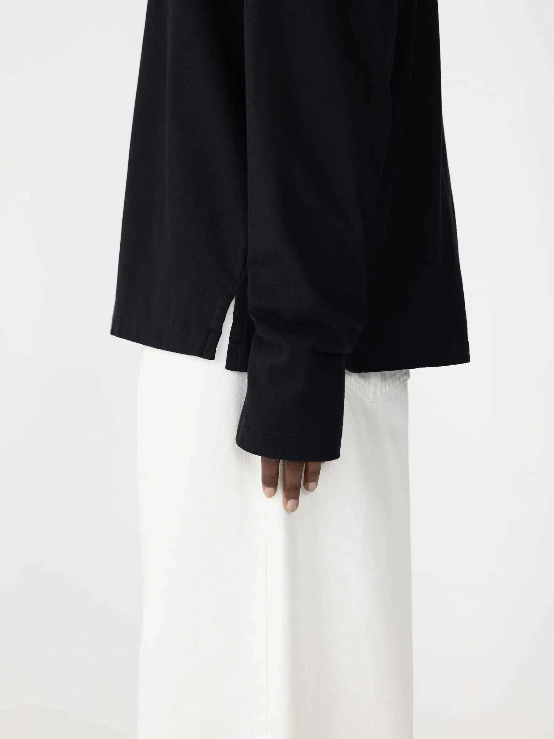 Bassike Boyfriend Htg Long Sleeve T Shirt Black