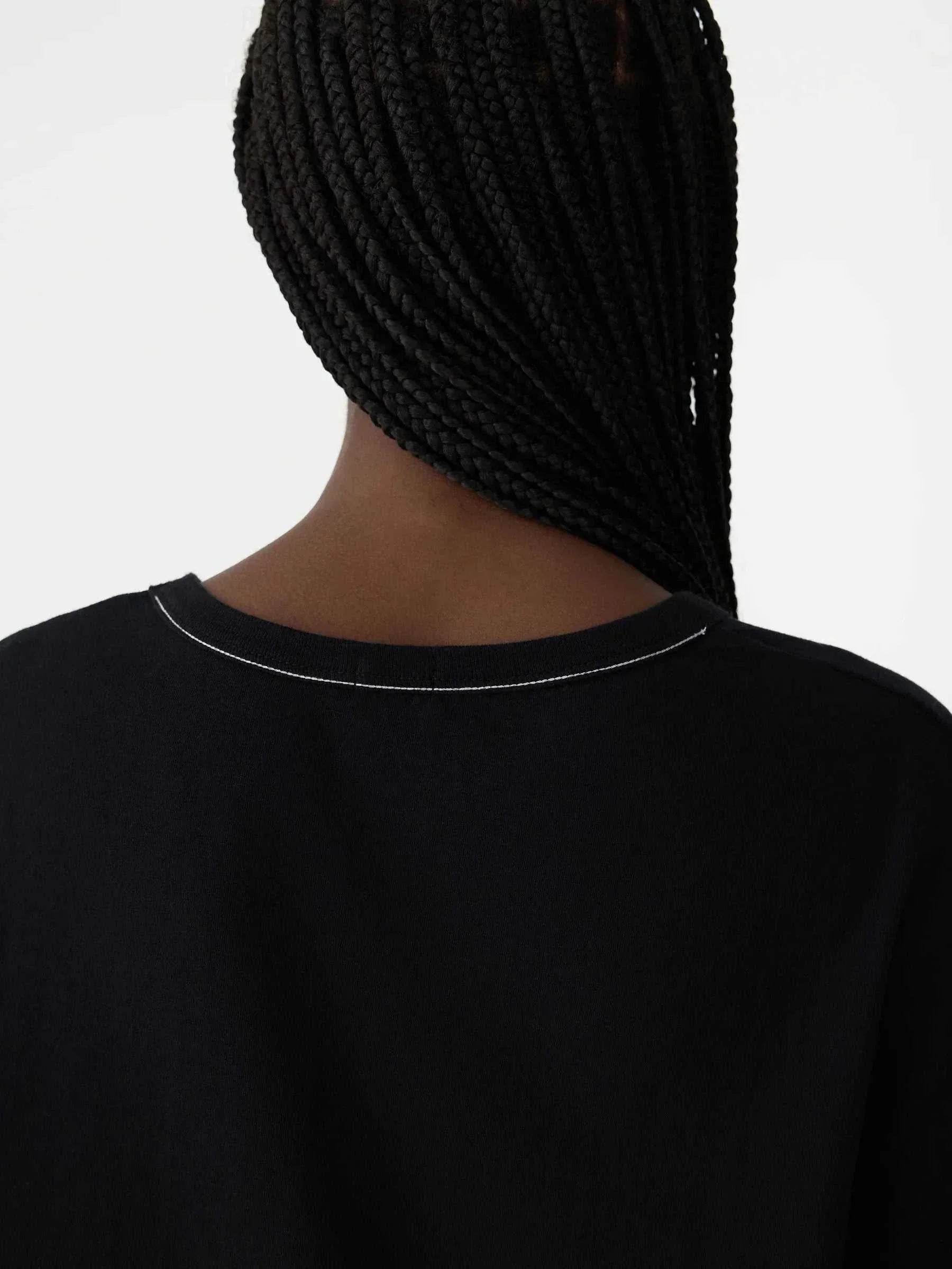 Bassike Boyfriend Htg Long Sleeve T Shirt Black