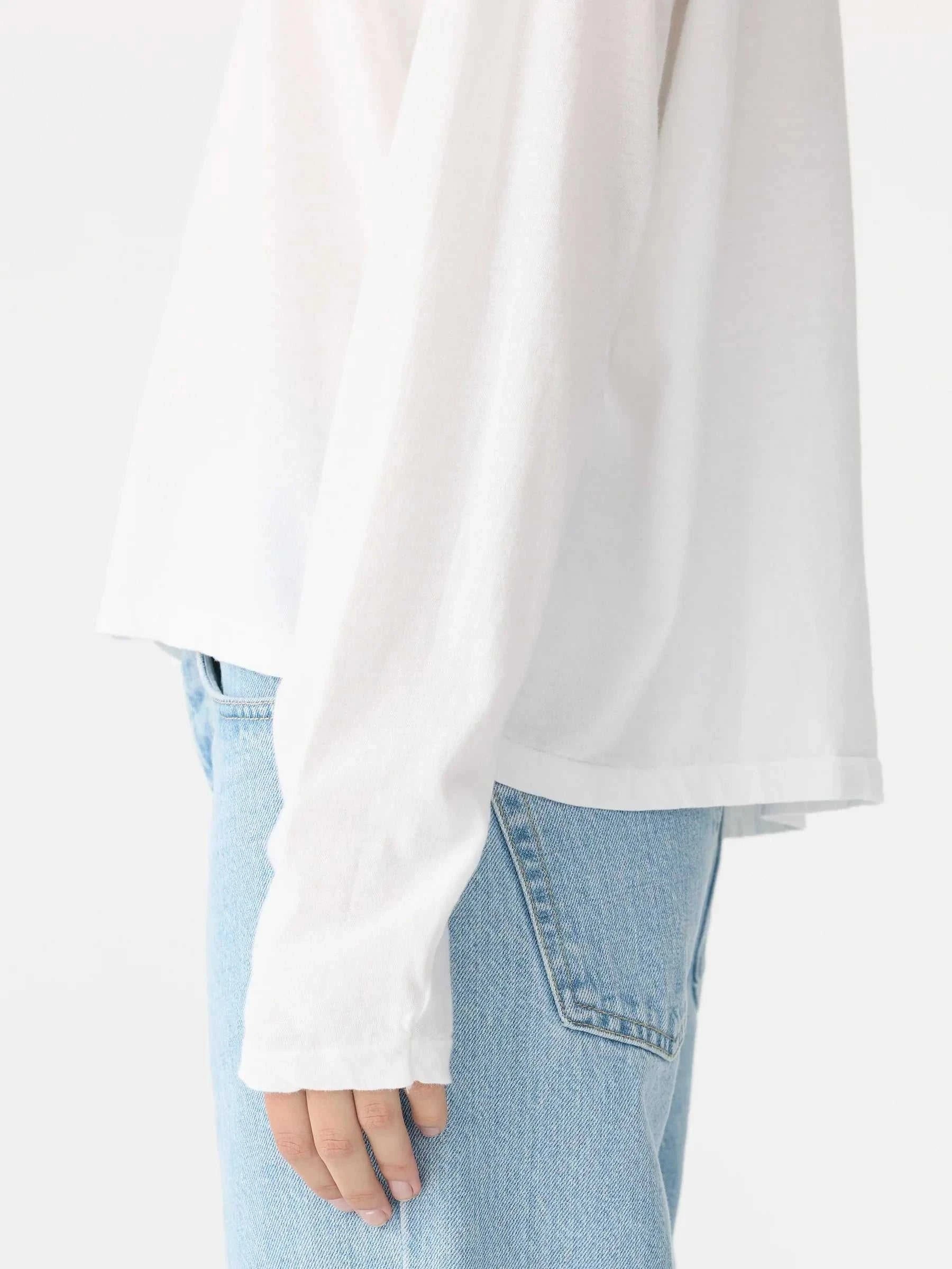 Bassike Slouch Superfine Long Sleeve T Shirt White