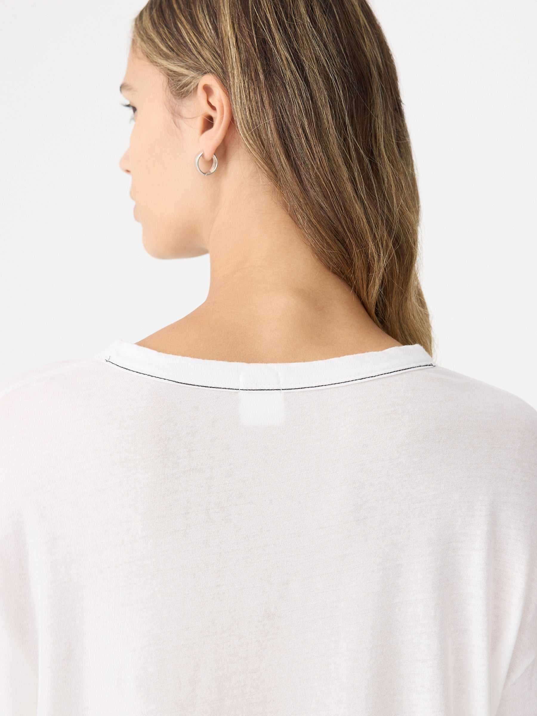 Bassike Slouch Superfine Long Sleeve T Shirt White
