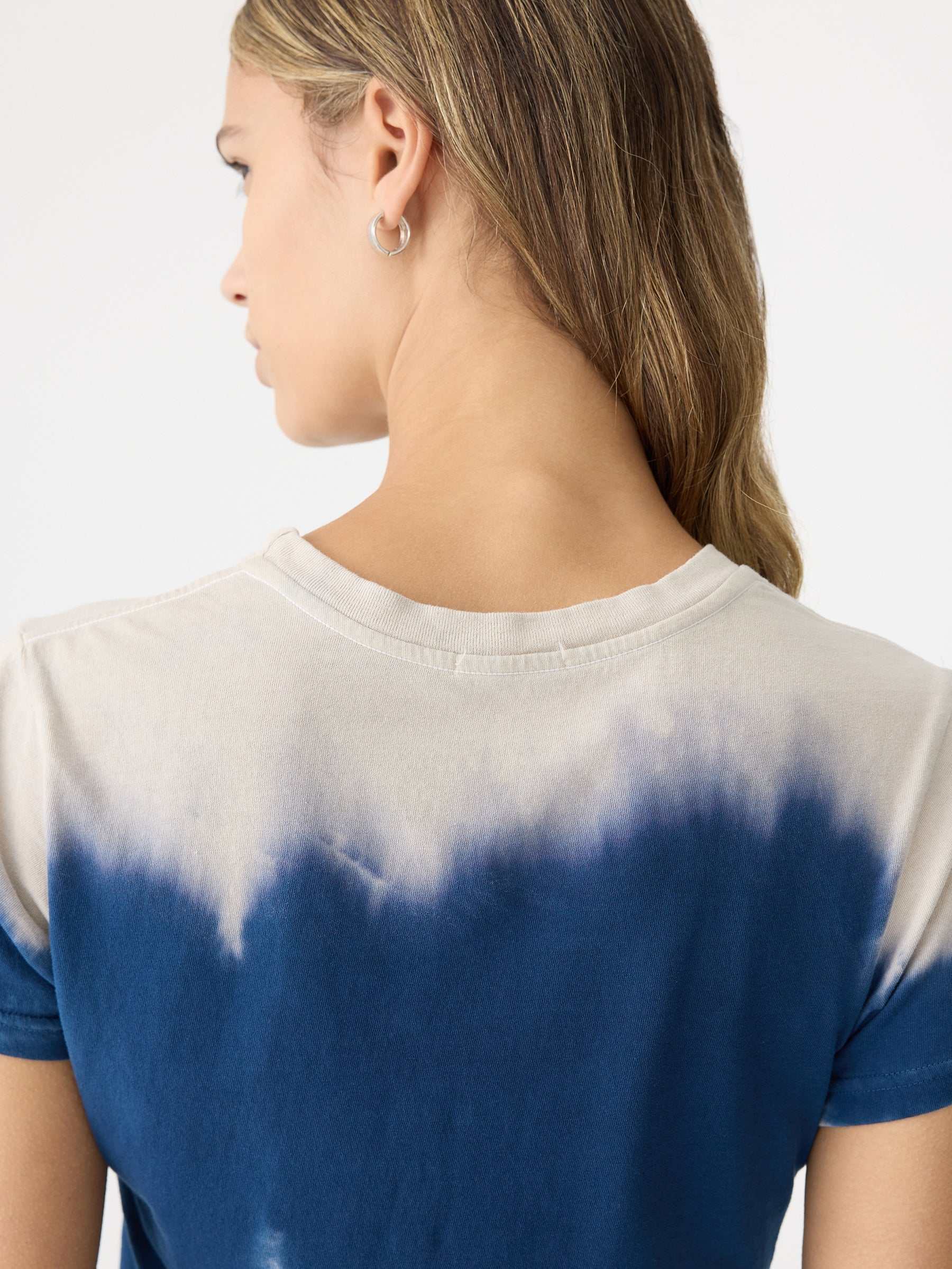 Bassike Washed Ink Dye Raw Edge Baby T Shirt Stone Ink