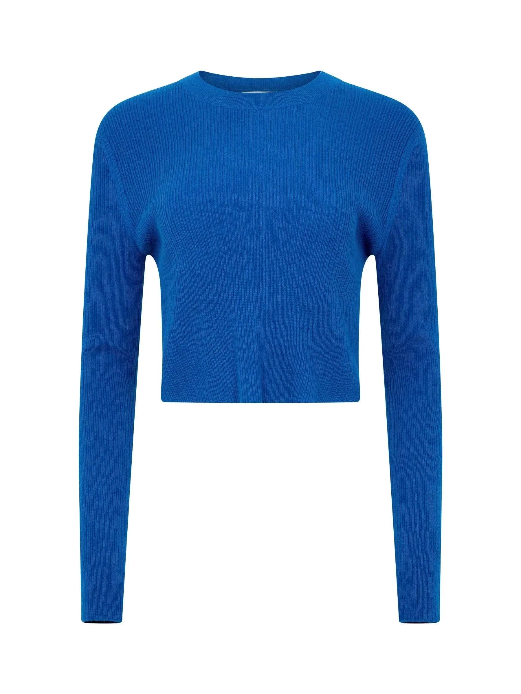 Bassike Superfine Cropped Knit Cobalt Blue