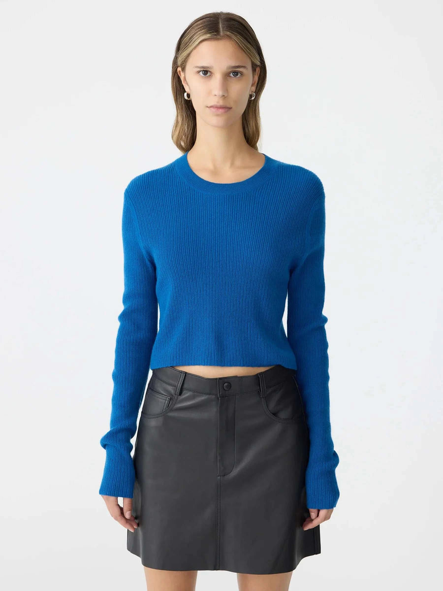 Bassike Superfine Cropped Knit Cobalt Blue
