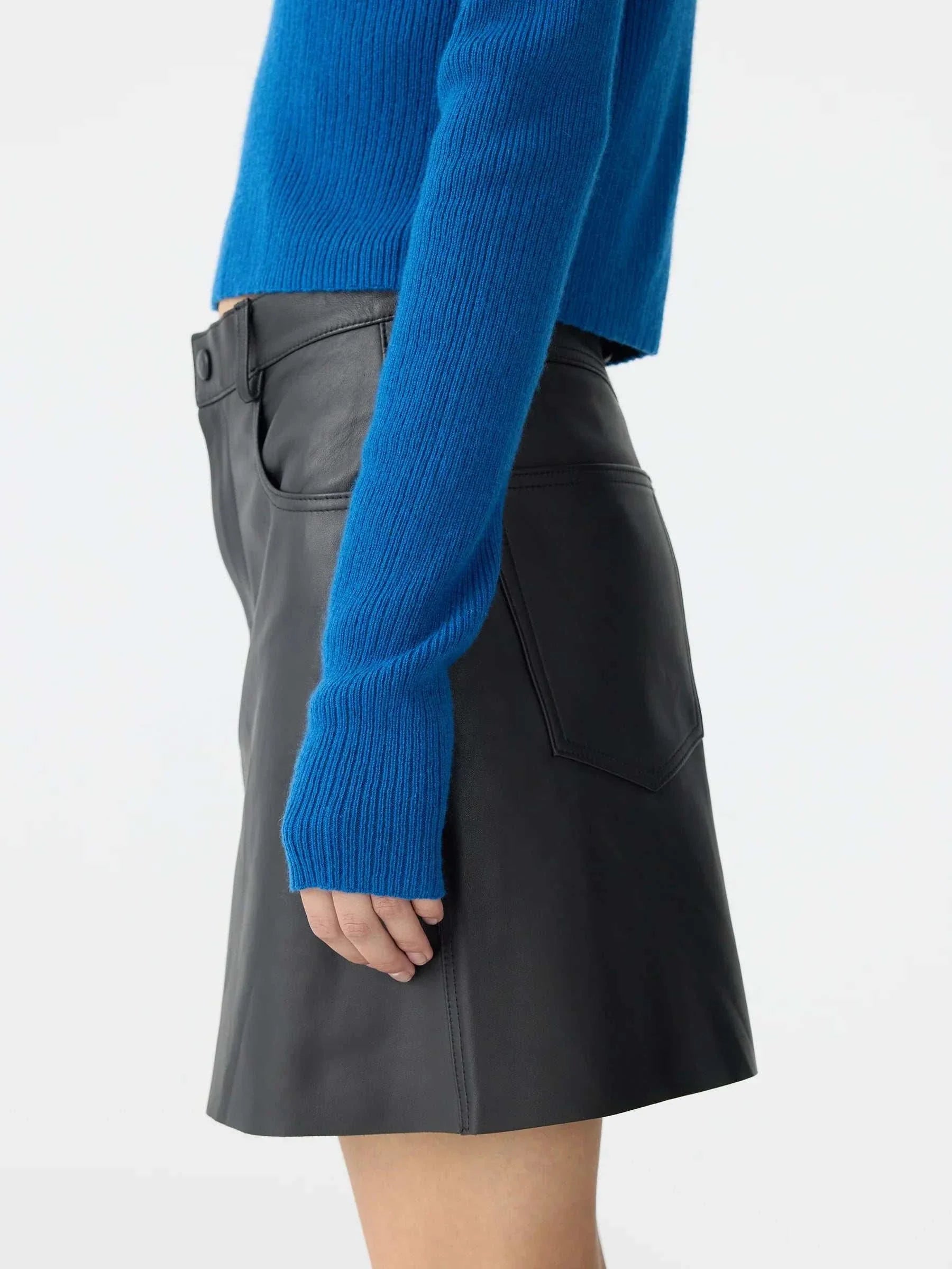 Bassike Superfine Cropped Knit Cobalt Blue