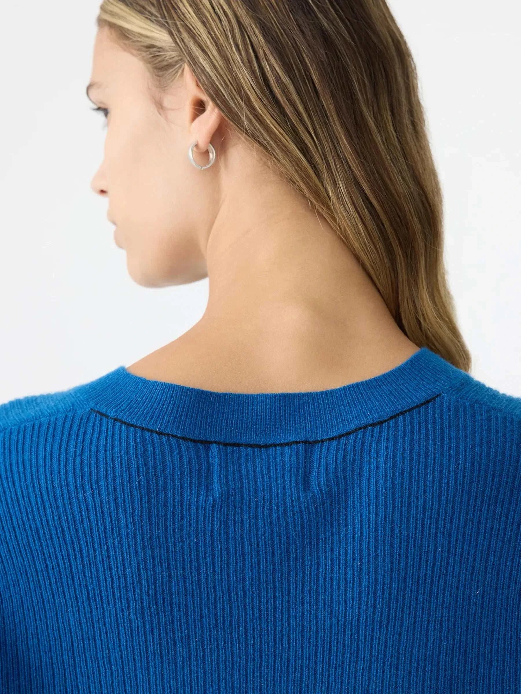 Bassike Superfine Cropped Knit Cobalt Blue