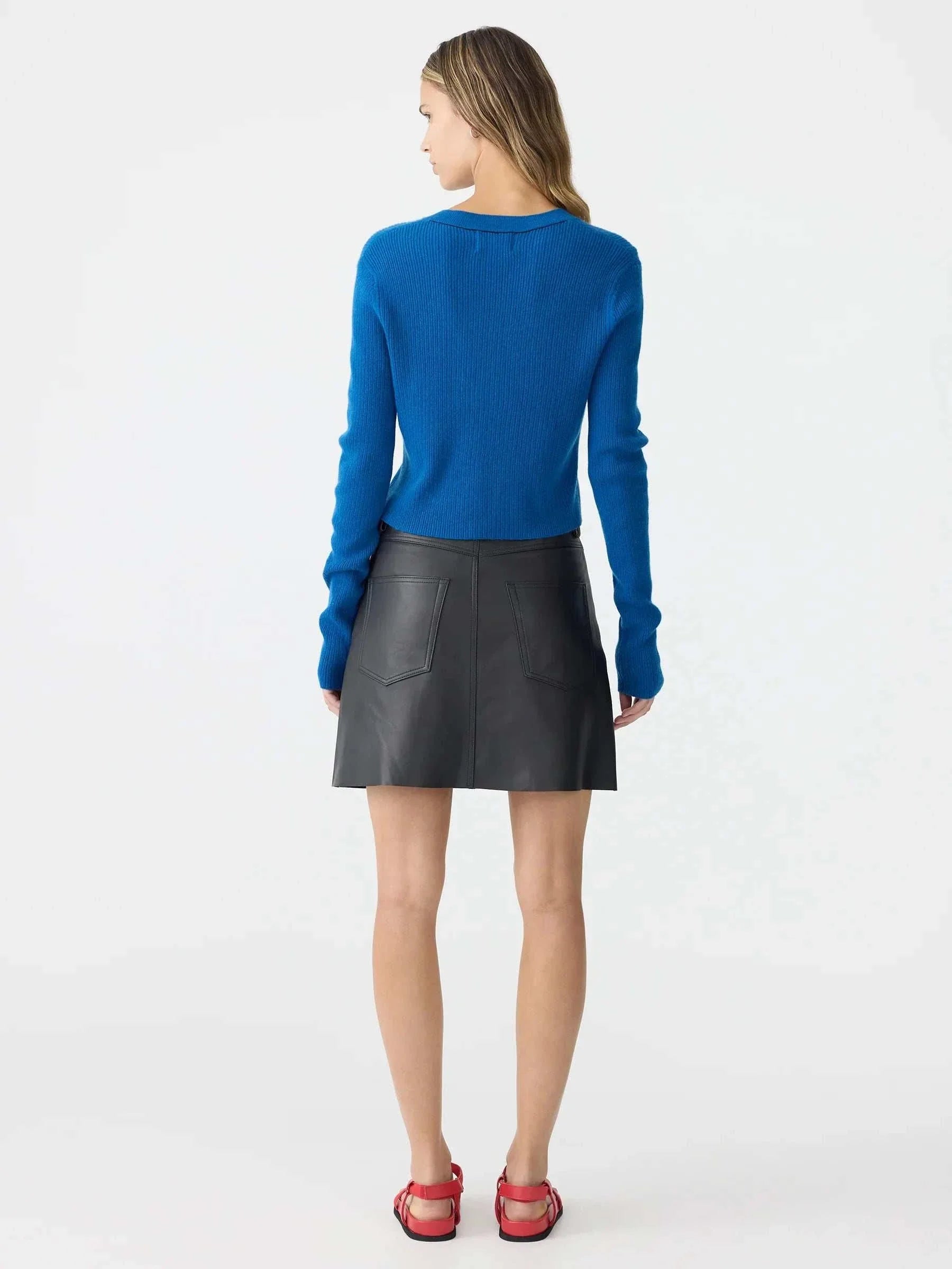 Bassike Superfine Cropped Knit Cobalt Blue