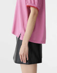 Bassike Layered Neck T Shirt Boysenberry Htg Red