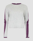 Bassike Racer Sleeve Long Shirt Grey Marl Aubergine