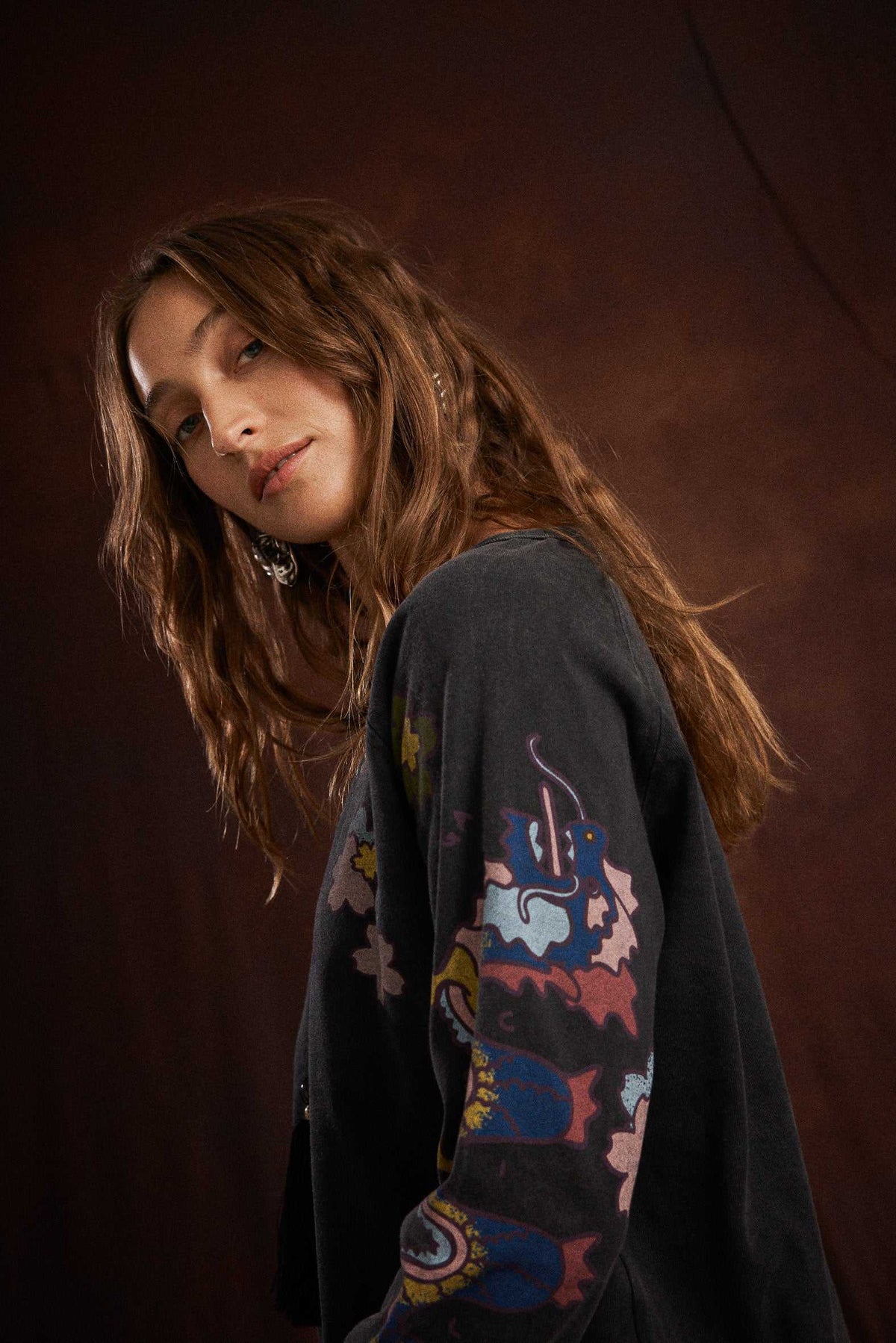 Kinga Csilla Petalo Sadie Long Sleeve Tee Black