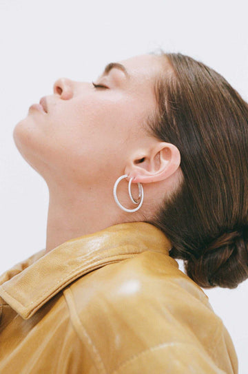 Porter Angel Hoops 20mm Silver