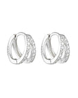 Porter Double Angel Huggies Sterling Silver/Clear