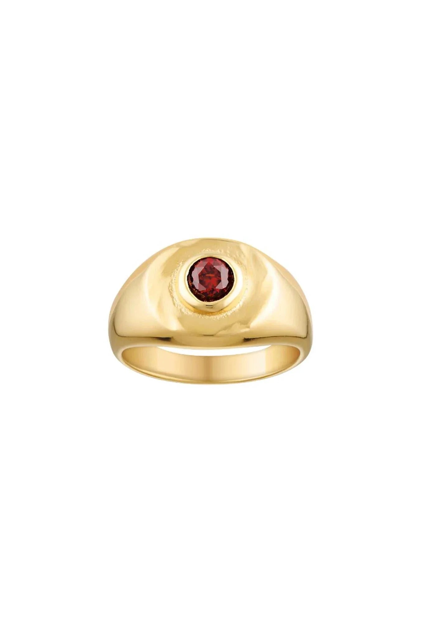 Porter Heritage Signet Ring Garnet