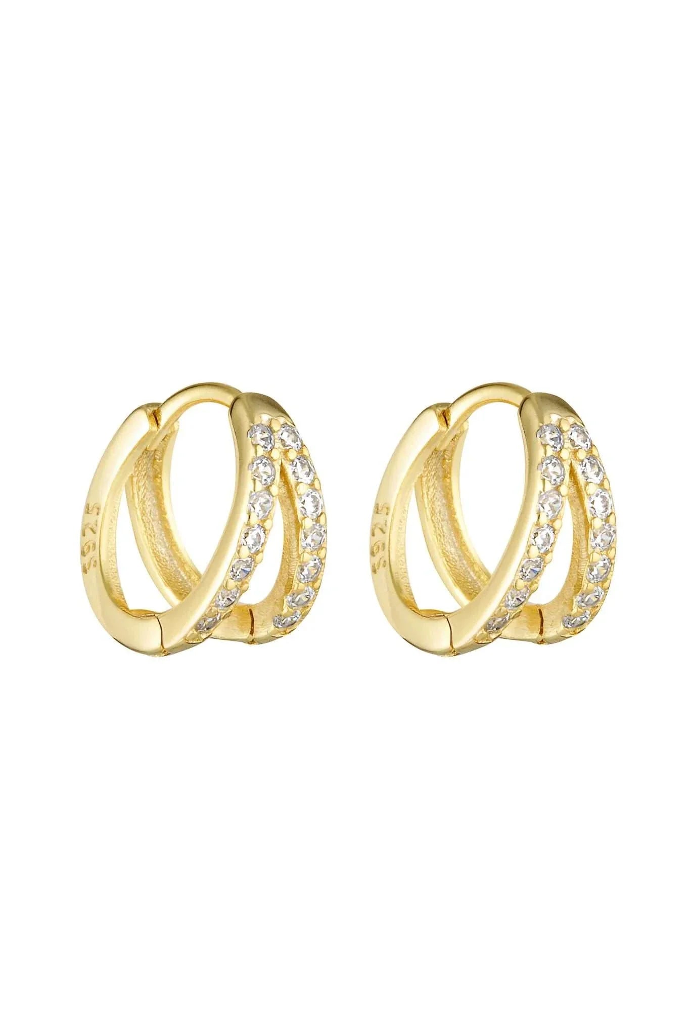 Porter Double Angel Huggies Gold/Clear