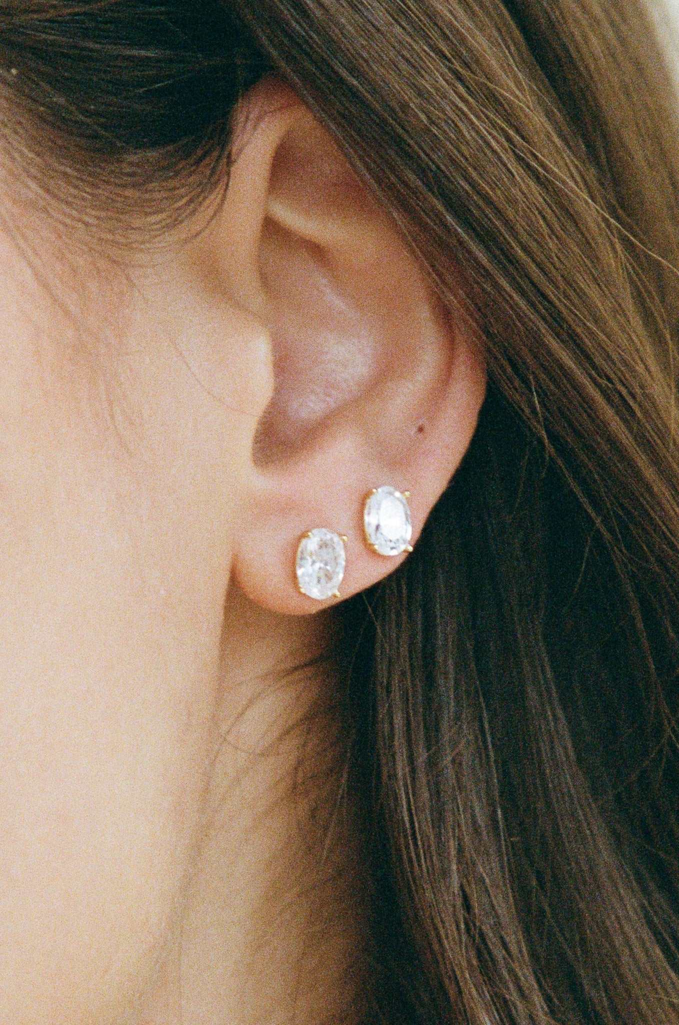 Porter Oval Studs Gold