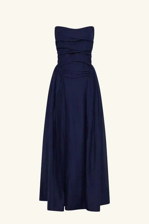 Shona Joy Celeste Strapless Panelled Maxi Dress Midnight