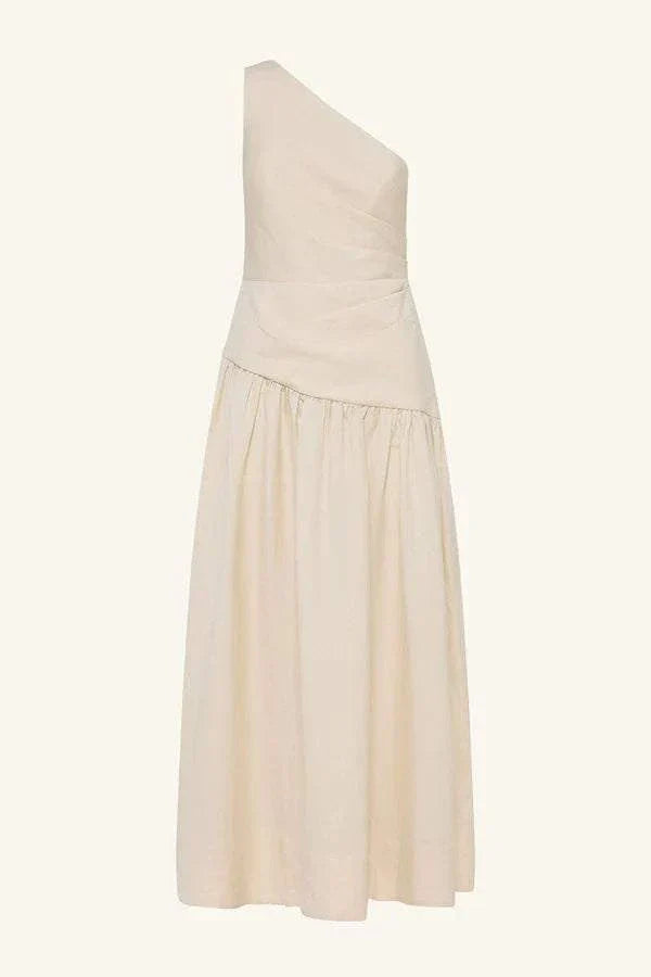 Shona Joy Gigi One Shoulder Maxi Dress Ecru