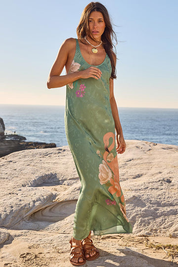 Spell Floridian Bias Dress Sage