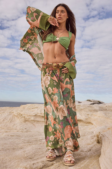 Spell Floridian Maxi Skirt Sage