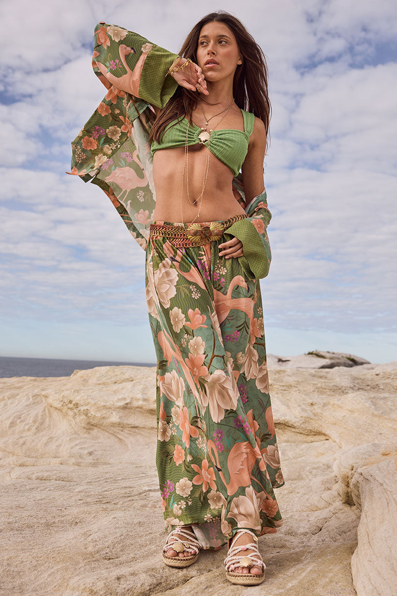 Spell Floridian Maxi Skirt Sage