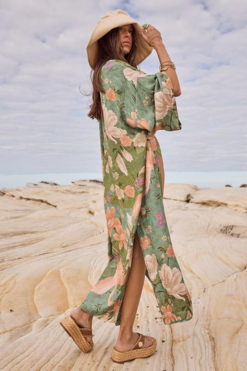 Spell Floridian Reversible Robe Sage