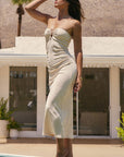Spell Playa Midi Dress White Sands