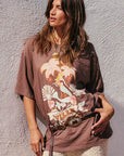 Spell Villa Tropic Oversized Biker Tee Coffee