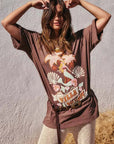 Spell Villa Tropic Oversized Biker Tee Coffee