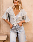 Spell Bluebird Ruffle Blouse Vintage Blue