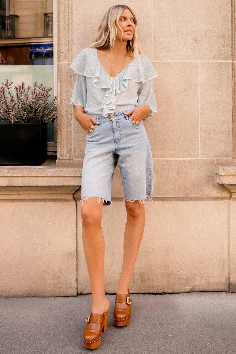 Spell Bluebird Ruffle Blouse Vintage Blue