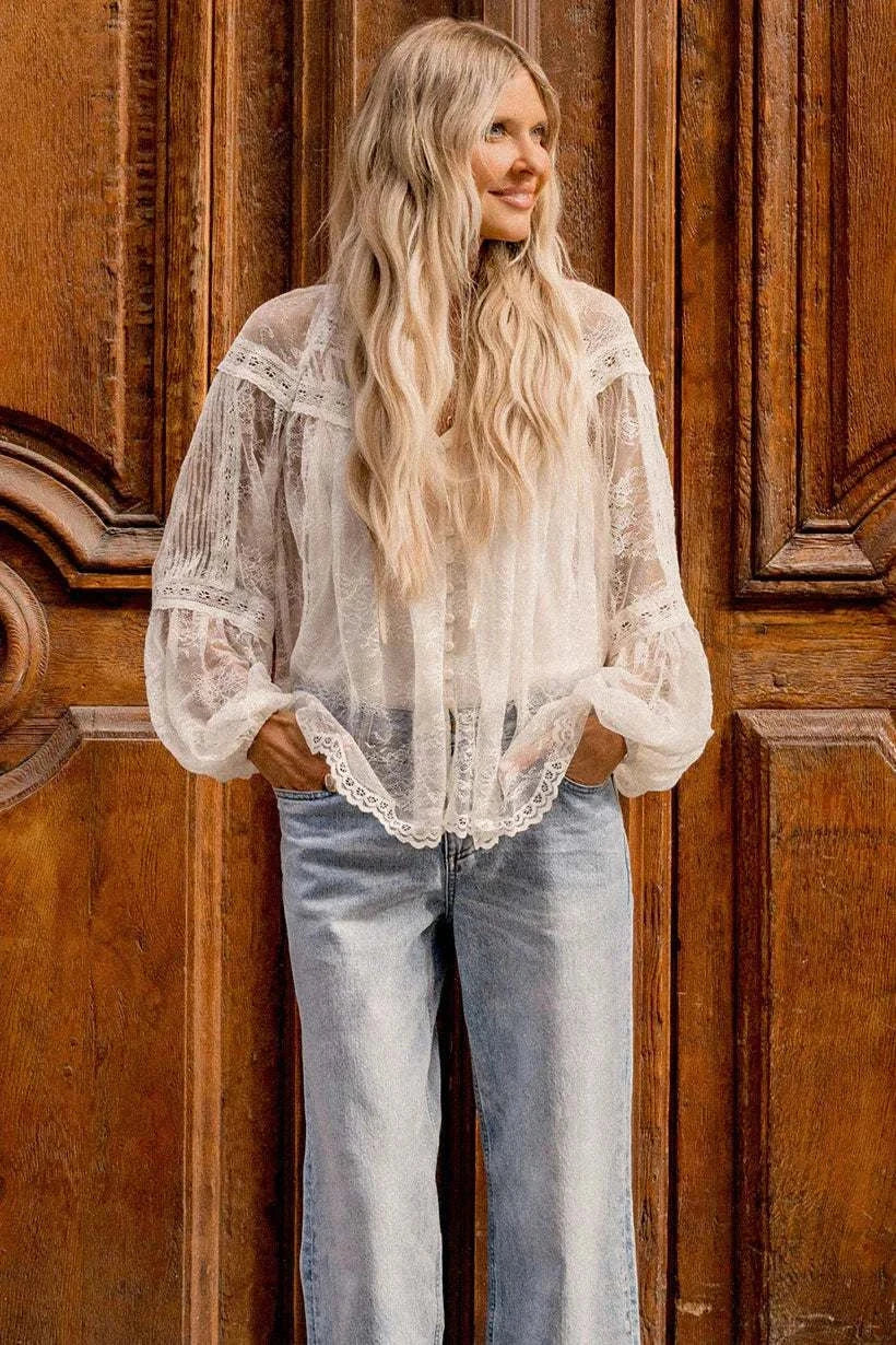 Spell Teodora Blouse Sea Salt