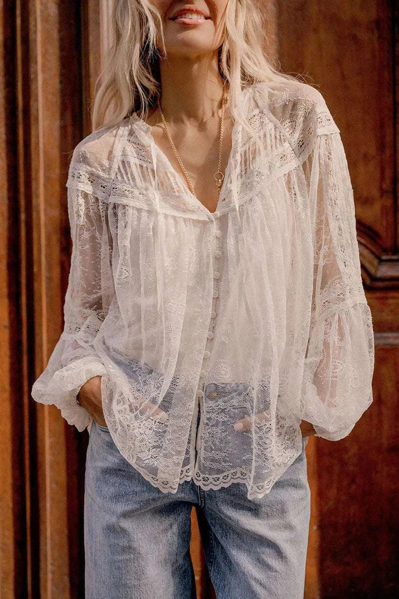 Spell Teodora Blouse Sea Salt