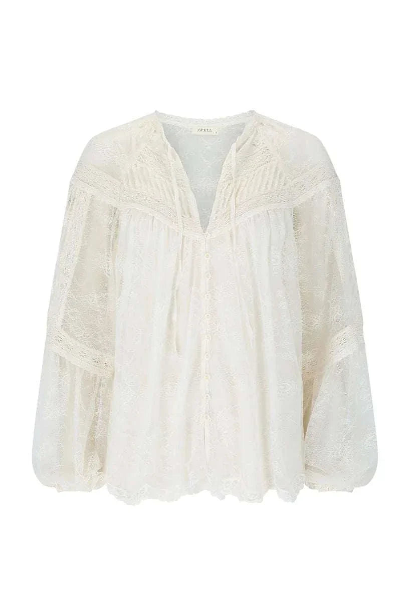 Spell Teodora Blouse Sea Salt