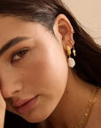 Murkani Cosmic Love Medium Earring with Pearl Gold