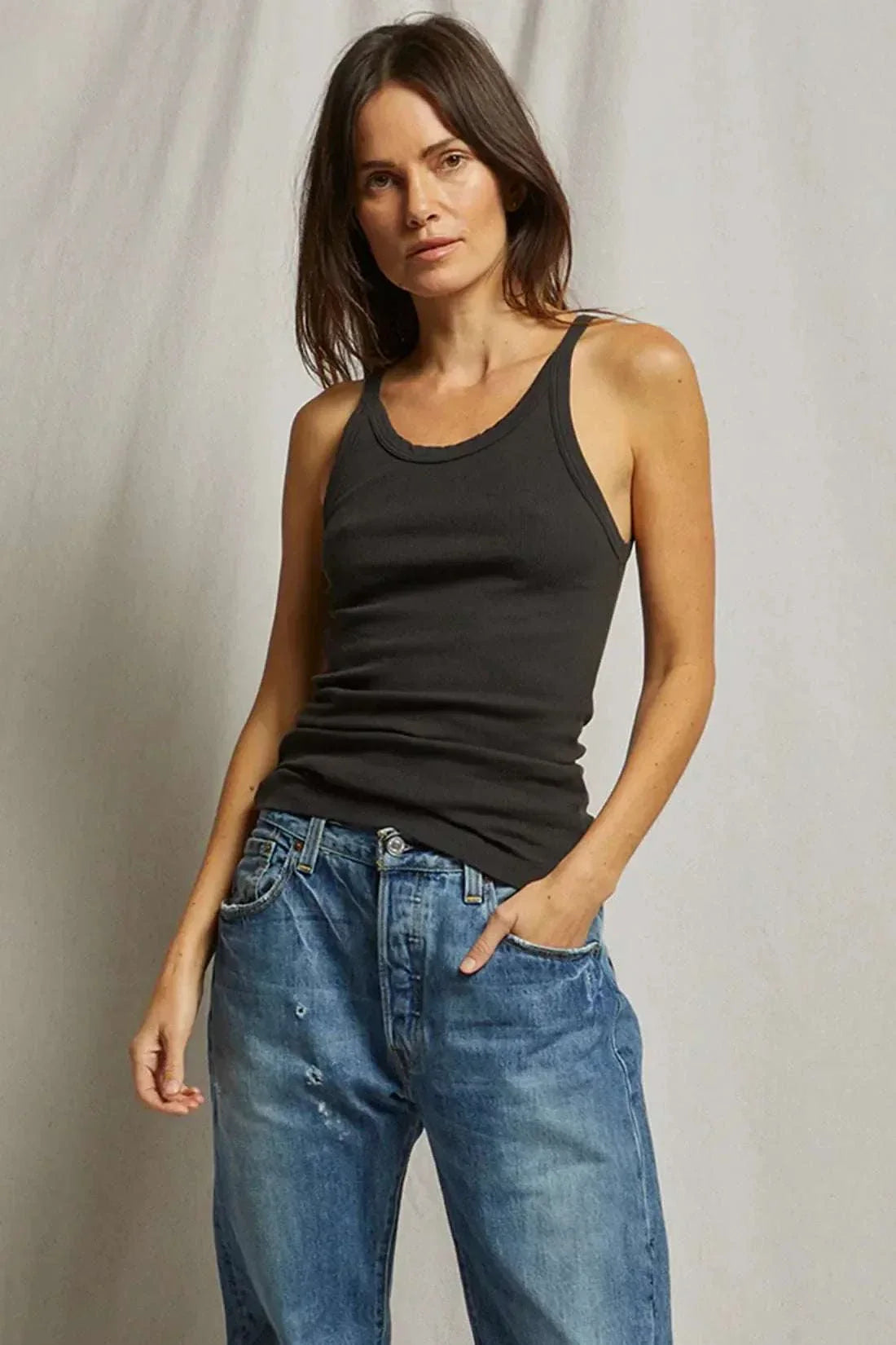 Perfectwhitetee Annie Recycled Tank Vintage Black