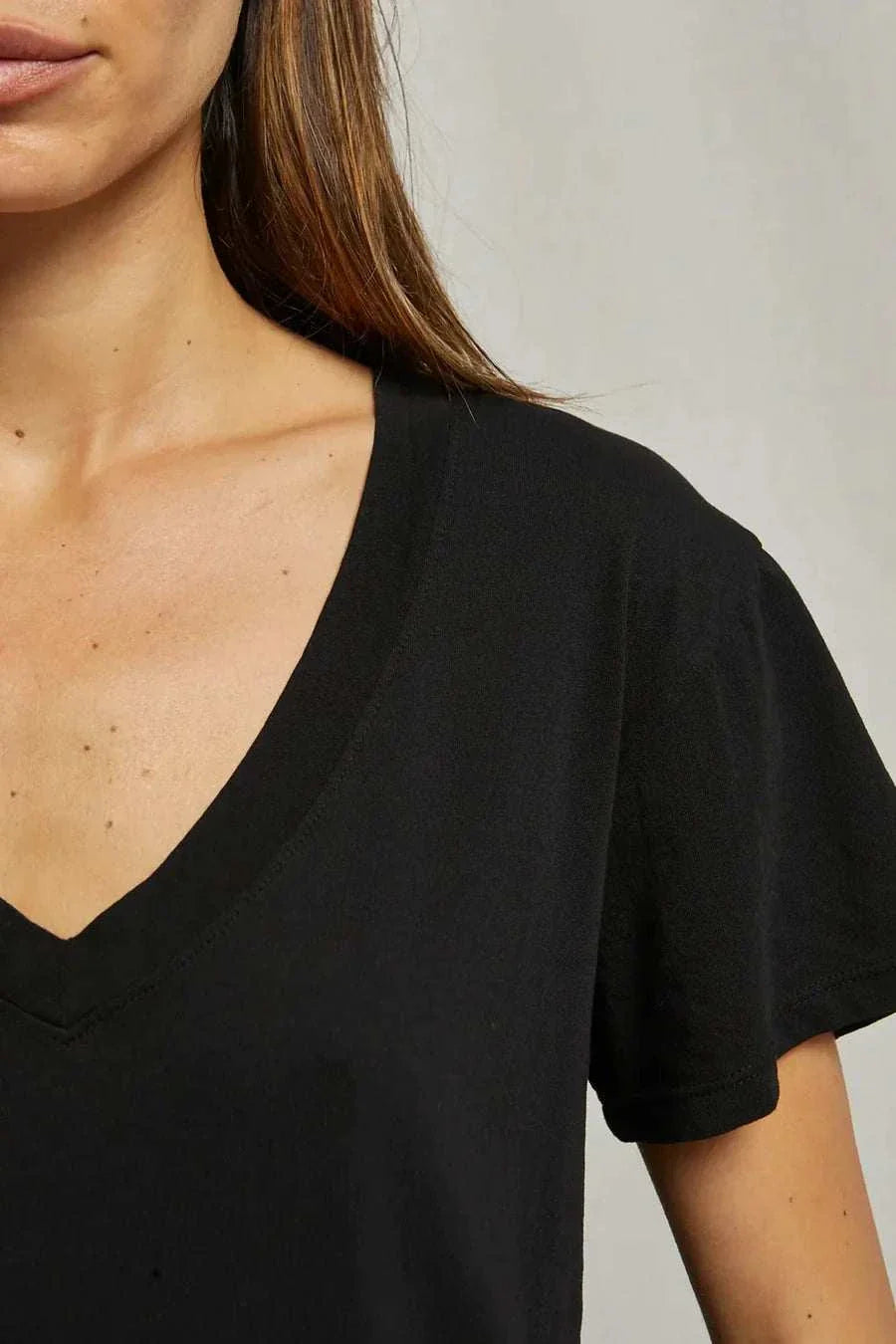 Perfectwhitetee Hendrix Basic V Neck Tee True Black