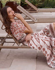 Spell Petalwood Short Sleeve Maxi Dress Dusty Rose