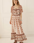 Spell Petalwood Short Sleeve Maxi Dress Dusty Rose