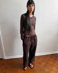 Deiji Studios Ease Trouser Brown Black Stripe