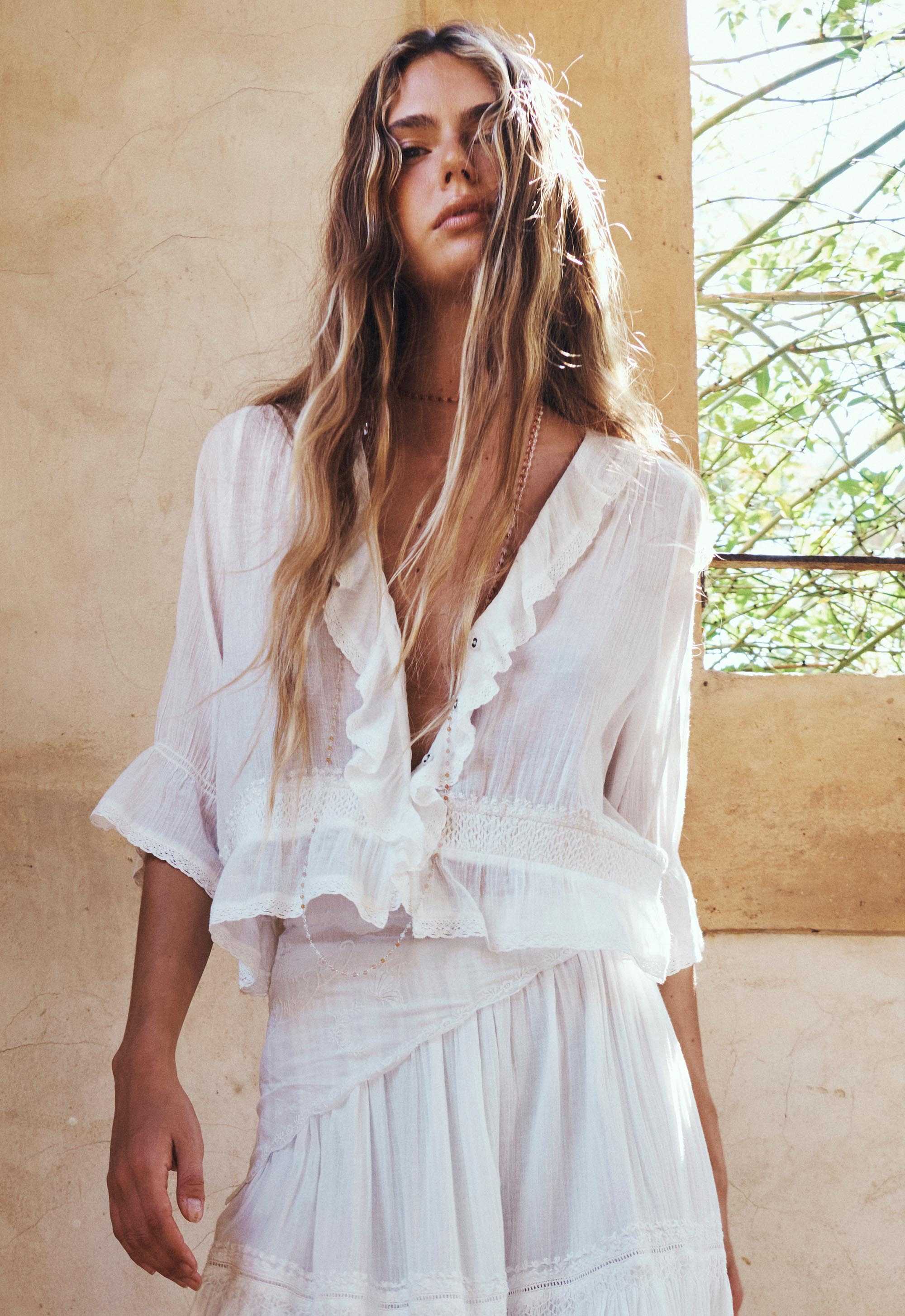 Spell Praire Blouse Whisper White   