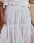 Spell Praire Midi Skirt Whisper White