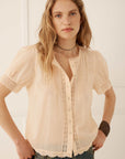 Spell Short Sleeve Blouse Apricot