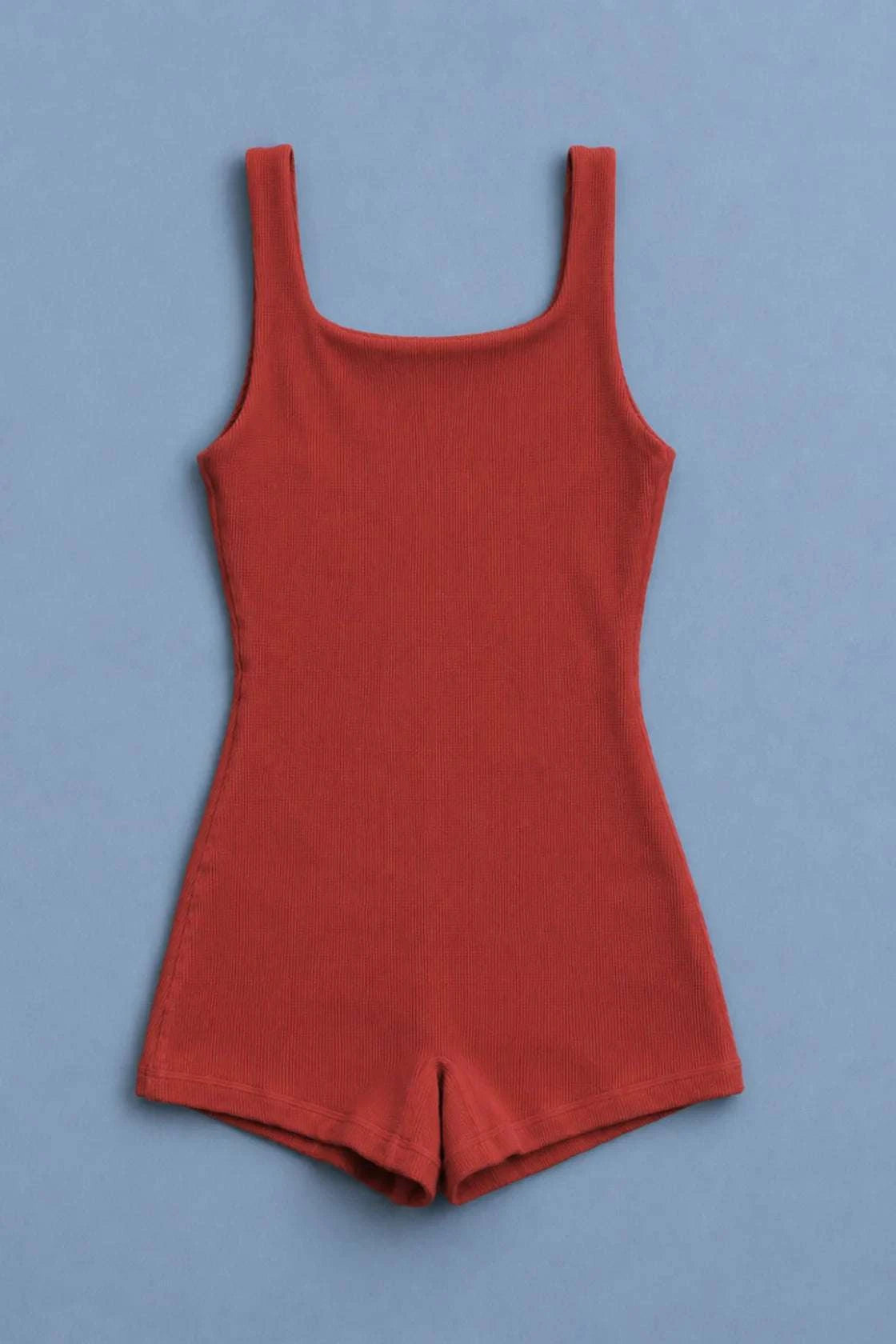 Zulu and Zephyr 2 Inch Bodysuit Red Waffle