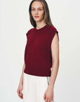 Rowie Quinn Merino Knit Vest Merlot Red