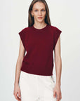 Rowie Quinn Merino Knit Vest Merlot Red